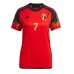 Cheap Belgium Kevin De Bruyne #7 Home Football Shirt Women World Cup 2022 Short Sleeve